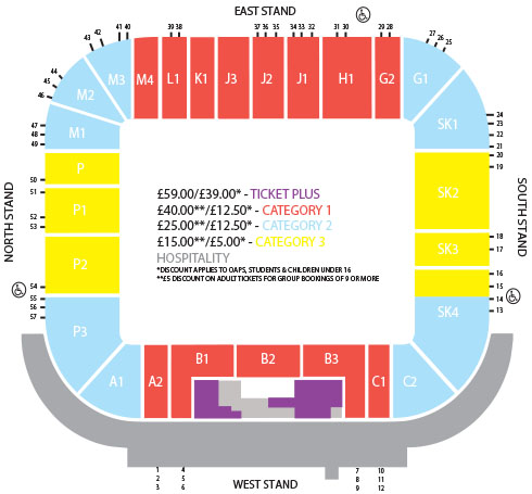 Price Map - England women v Jamaica 2025 - Small